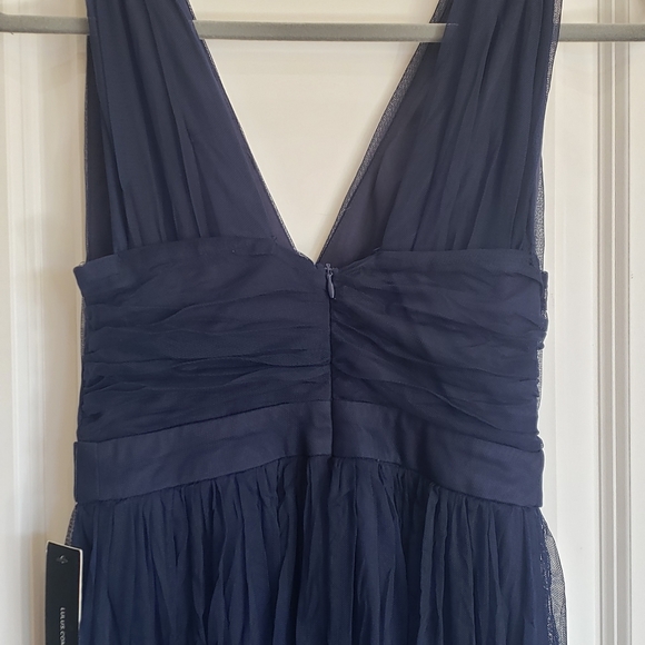 NWT LULUS Navy Blue Tulle Formal Gown - Picture 4 of 4